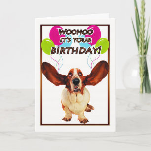 tarjeta de cumpleaños de hound - wohoo es tu birt