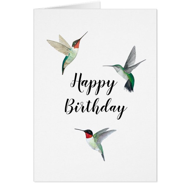Tarjeta de cumpleaños de Hummingbirds desgarrada (Frente)