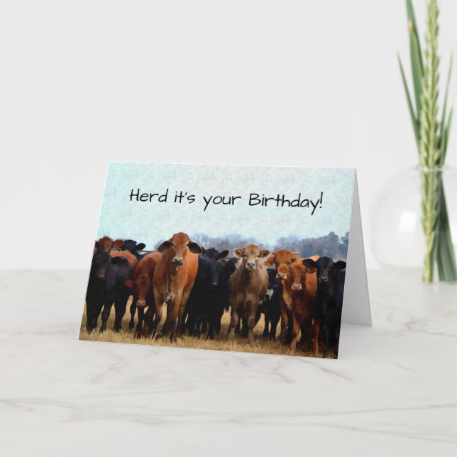 Tarjeta de cumpleaños de Humor de vaca (Anverso)