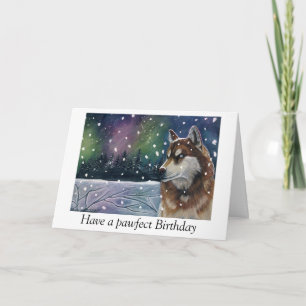 Tarjeta de cumpleaños de Husky