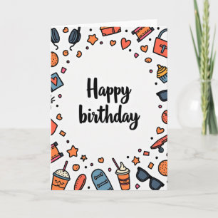 Tarjeta de cumpleaños de ícono juvenil
