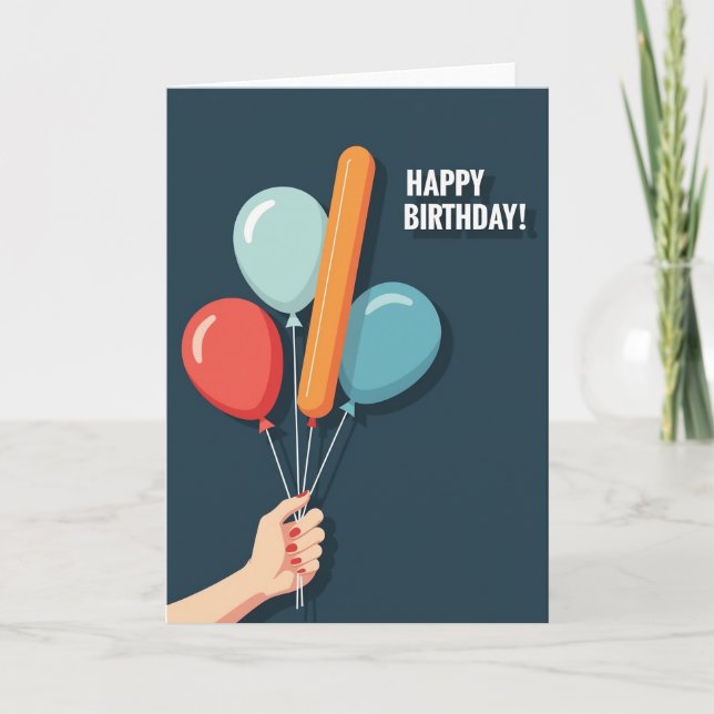 Tarjeta de cumpleaños de ilustración moderna (Anverso)