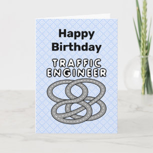 Tarjeta de cumpleaños de ingeniero de tráfico de c
