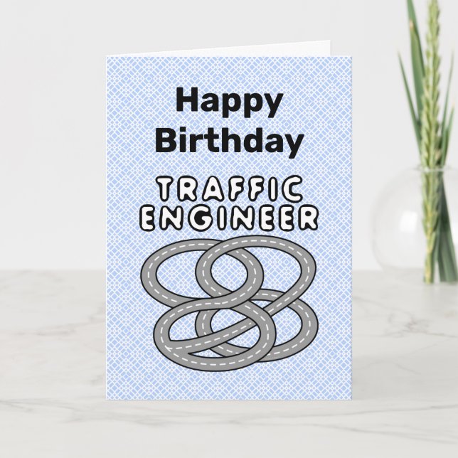 Tarjeta de cumpleaños de ingeniero de tráfico de c (Anverso)