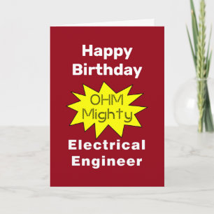 Tarjeta De Cumpleaños De Ingeniero Eléctrico De Oh