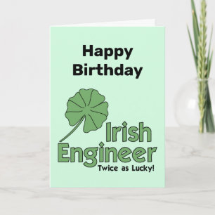 Tarjeta de cumpleaños de ingeniero irlandés
