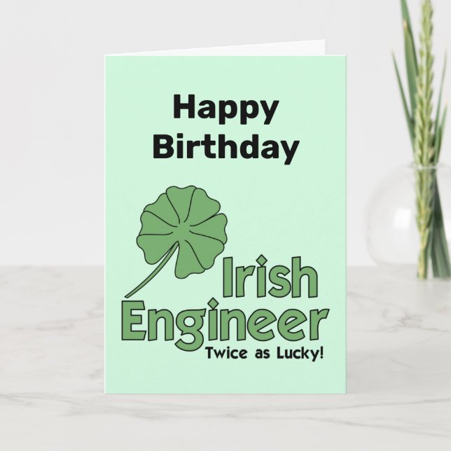 Tarjeta de cumpleaños de ingeniero irlandés (Anverso)