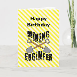 Tarjeta de cumpleaños de ingeniero minero cruzado 