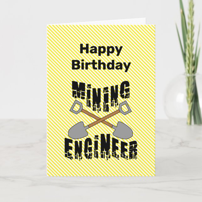 Tarjeta de cumpleaños de ingeniero minero cruzado  (Anverso)