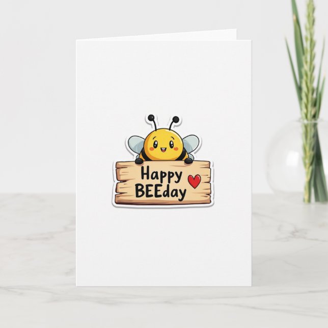 Tarjeta de cumpleaños de insecto alegre (Anverso)