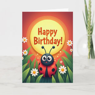 Tarjeta de cumpleaños de insecto alegre