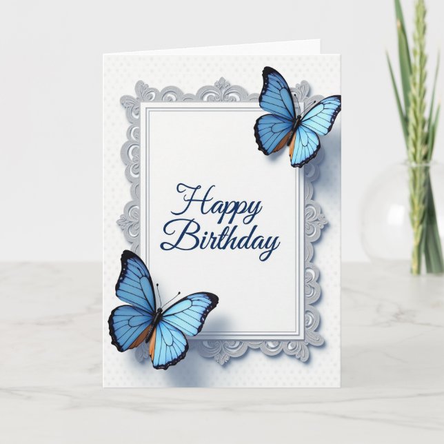 Tarjeta de cumpleaños de insecto con encaje (Anverso)