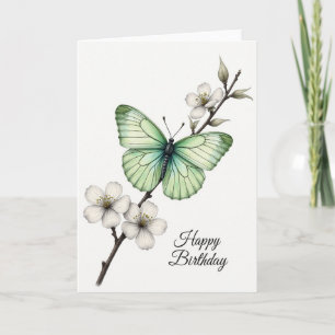 Tarjeta de cumpleaños de insecto de flor de primav