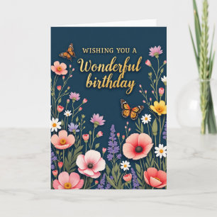 Tarjeta de cumpleaños de insecto elegante