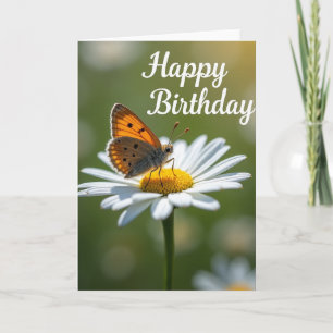 Tarjeta de cumpleaños de insecto floral