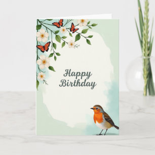 Tarjeta de cumpleaños de insecto sereno