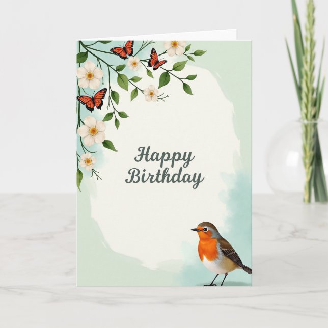 Tarjeta de cumpleaños de insecto sereno (Anverso)