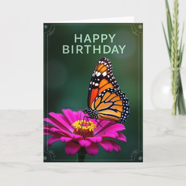 Tarjeta de cumpleaños de insecto vibrante (Anverso)