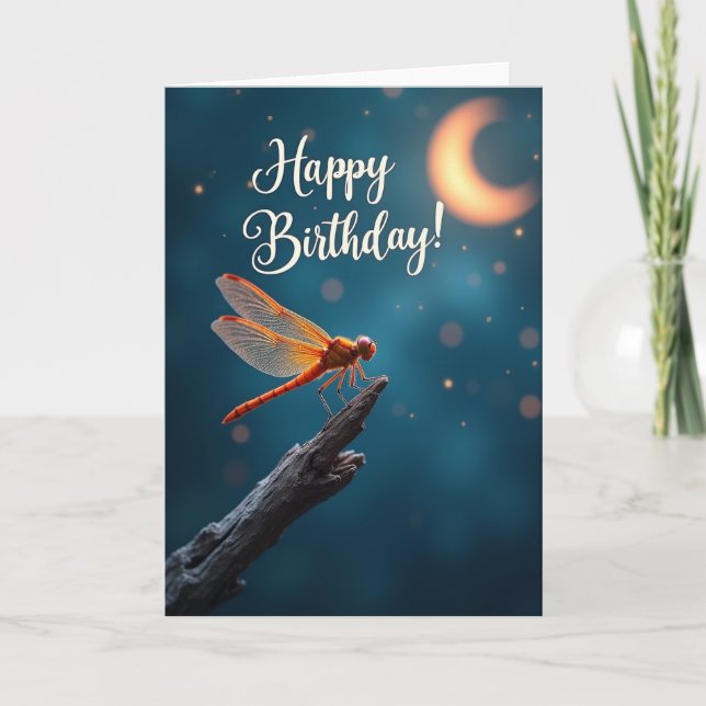 Tarjeta de cumpleaños de insecto vívido (Anverso)