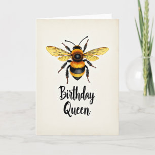 Tarjeta de cumpleaños de insectos de reinas