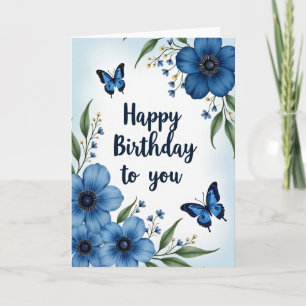 Tarjeta de cumpleaños de insectos florales