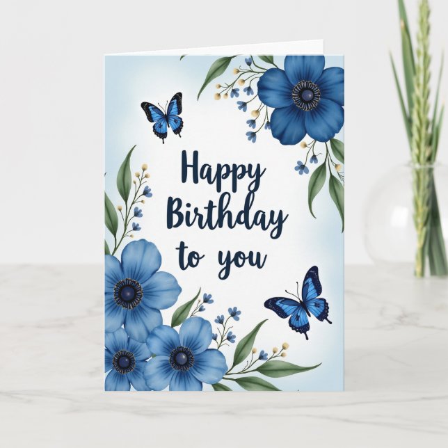 Tarjeta de cumpleaños de insectos florales (Anverso)