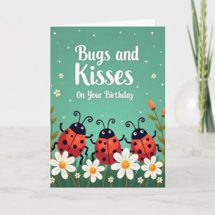 Tarjeta de cumpleaños de insectos manchados alegre