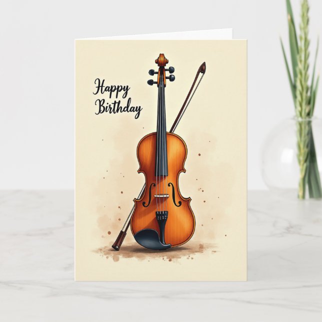 Tarjeta de cumpleaños de instrumento musical (Anverso)