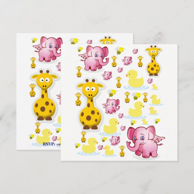 Tarjeta de cumpleaños de invitación (Anverso / Reverso)