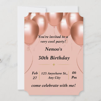 Tarjeta de cumpleaños de invitación