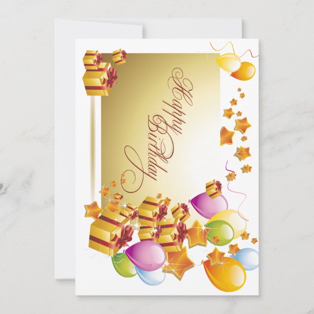 Tarjeta de cumpleaños de invitación de boda (Anverso)