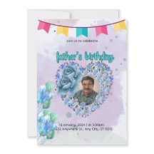tarjeta de cumpleaños de invitación del padre