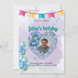 tarjeta de cumpleaños de invitación del padre