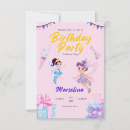 Tarjeta de cumpleaños de invitaciones y invitacion
