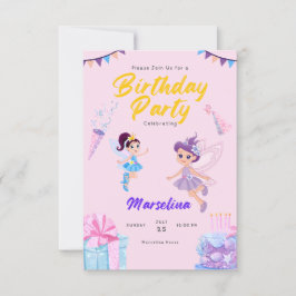 Tarjeta de cumpleaños de invitaciones y invitacion