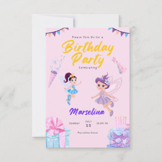Tarjeta de cumpleaños de invitaciones y invitacion