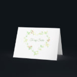 Tarjeta de cumpleaños de Ivy Heart Sister<br><div class="desc">Este delicado diseño es una vid de hiedra en forma de corazón con rosales rosas. Puede cambiar el texto de las plantillas frontal y interior. Póngase en contacto conmigo si necesita ayuda para personalizar este elemento. Si te gusta lo que ves, pero no ves lo que quieres, puedo editar mis...</div>