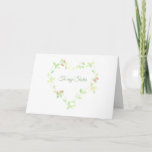 Tarjeta de cumpleaños de Ivy Heart Sister<br><div class="desc">Este delicado diseño es una vid de hiedra en forma de corazón con rosales rosas. Puede cambiar el texto de las plantillas frontal y interior. Póngase en contacto conmigo si necesita ayuda para personalizar este elemento. Si te gusta lo que ves, pero no ves lo que quieres, puedo editar mis...</div>