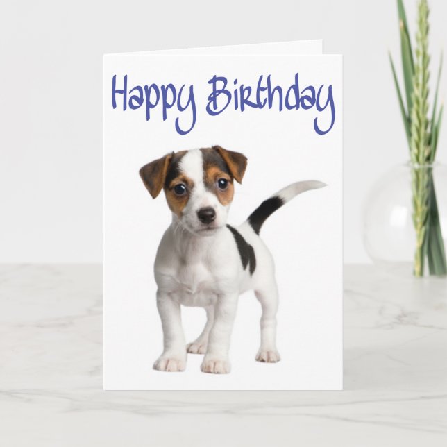 Tarjeta de cumpleaños de Jack Russell Terrier Pupp (Anverso)