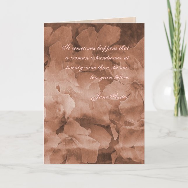 Tarjeta de cumpleaños de Jane Austen, PERSONALIZAD (Anverso)