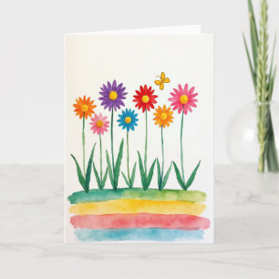 Tarjeta de cumpleaños de jardín colorido