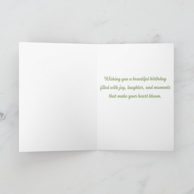 Tarjeta de cumpleaños de jardín de flores silvestr (Interior)