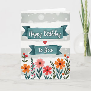 Tarjeta de cumpleaños de jardín pintoresco