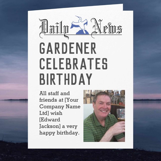 Tarjeta de cumpleaños de jardinero para personaliz (Subido por el creador)