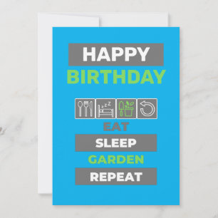 Tarjeta de cumpleaños de jardinero - Repite de jar