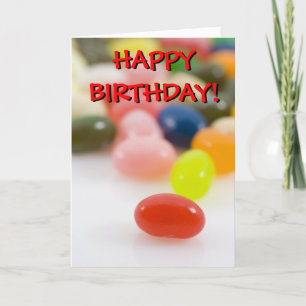 Tarjeta de cumpleaños de Jelly Bean Macro