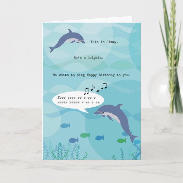 Tarjeta de cumpleaños de Jimmy the Dolphin (Anverso)