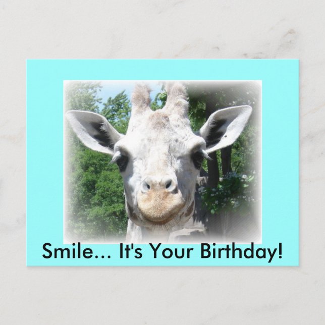 Tarjeta de cumpleaños de jirafa (Anverso)