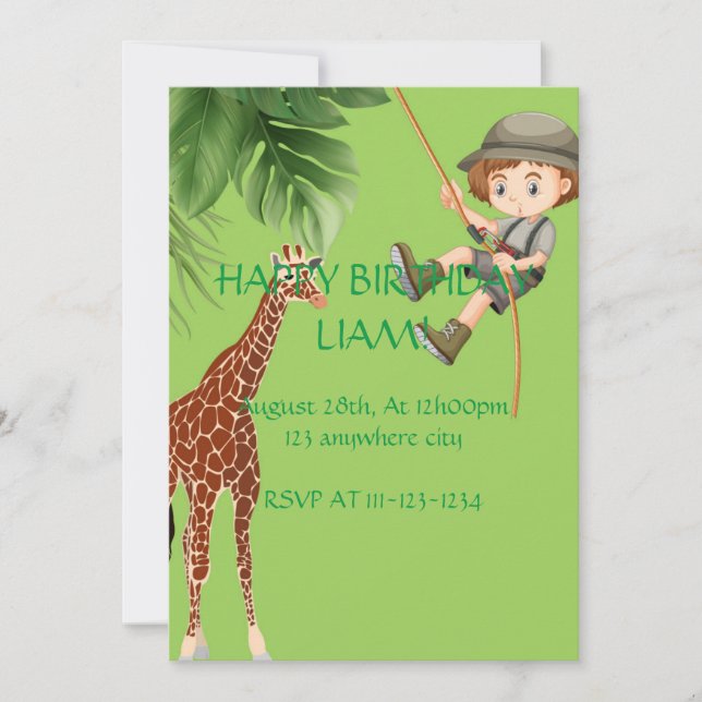 TARJETA DE CUMPLEAÑOS DE JIRAFA (Anverso)