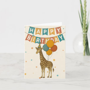 Tarjeta de cumpleaños de jirafa – Lindo animal de 